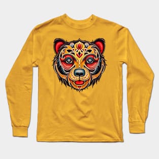 Spirit Animal Tribal Bear Face Long Sleeve T-Shirt